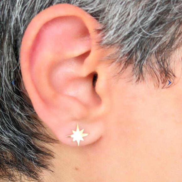 Elara Fae Jewelry - 18k Yellow Gold Star Earrings